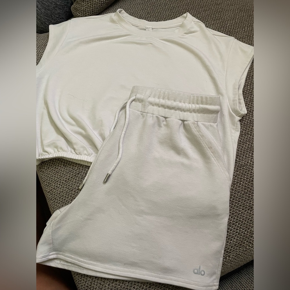 alo set shorts and top sz L